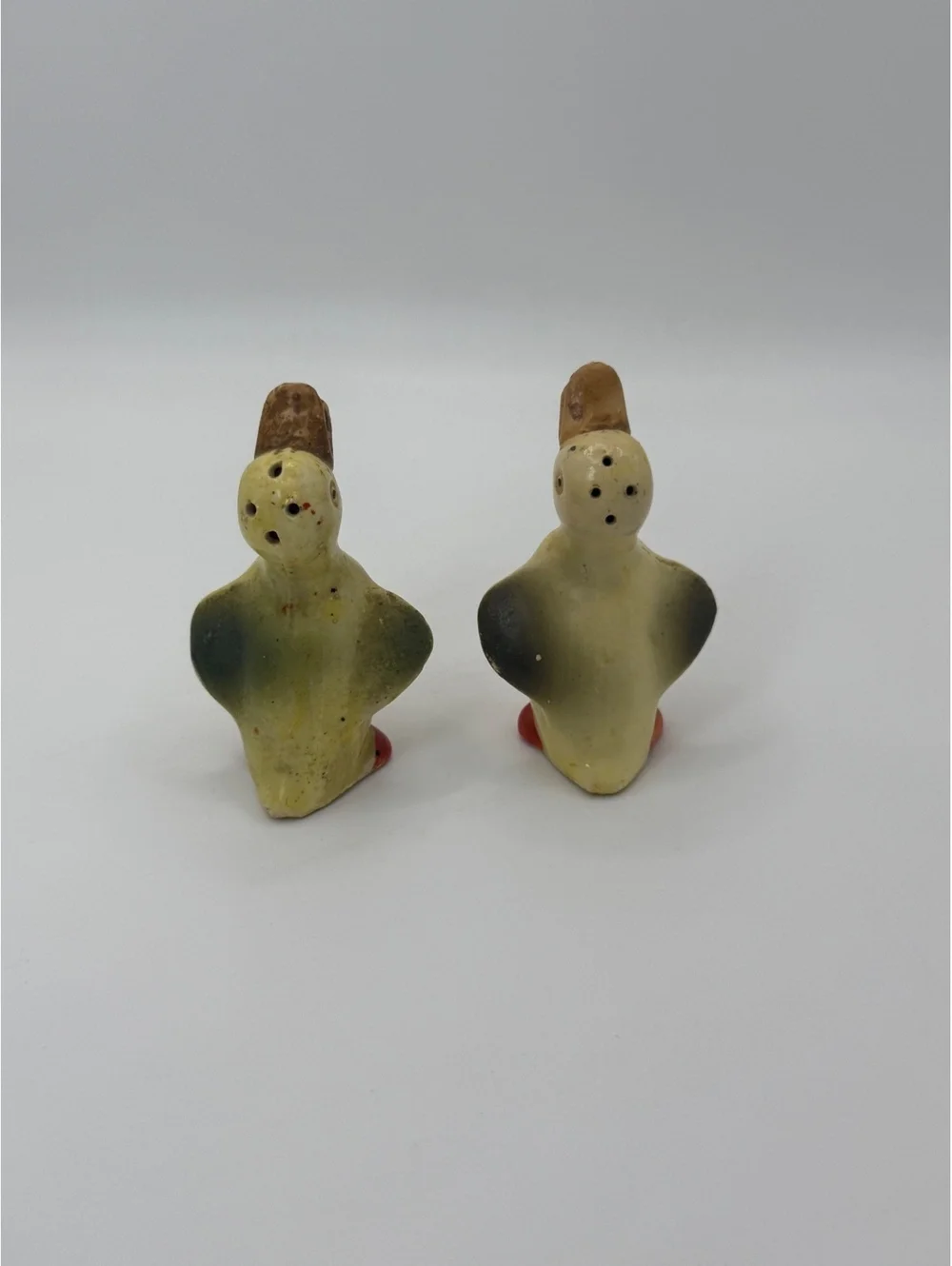 Vintage Ceramic Duck Bird Salt Pepper Shakers Figural Pair Kitchen Decor